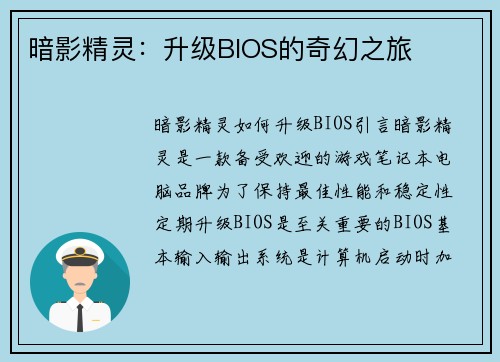暗影精灵：升级BIOS的奇幻之旅